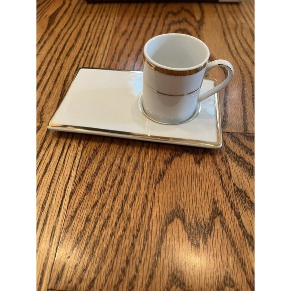 Kutahya Porselen Arte Bianco Expresso Coffee / Tea Set. Plates And Mug Cups. - Picture 2 of 13